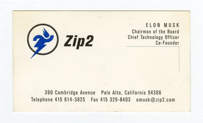 Cartão de visita ZIP2 1996